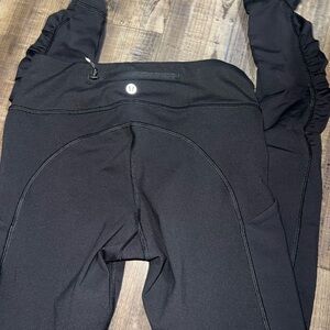 LULULEMON Speed Tight III Ruched Ankle Black Full Legging Pocket